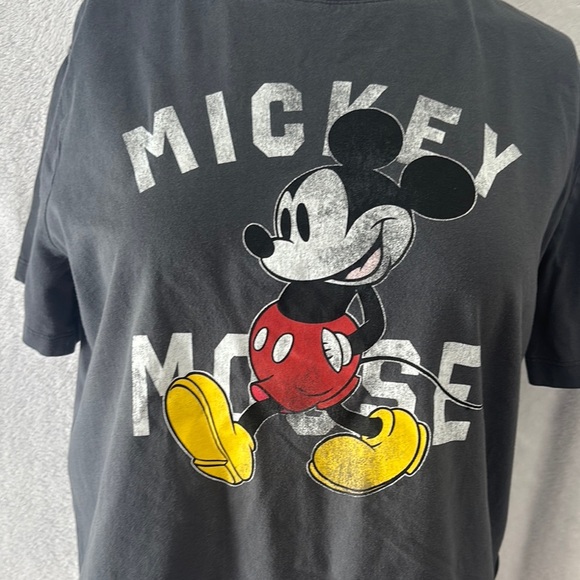 Disney H&M Mickey Mouse Graphic T-Shirt Gray Cotton Blend Size‎ S - Picture 2 of 3